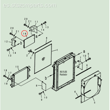 Conjunto de condensador KOMATSU PC300-8 PC400-7 208-979-7520